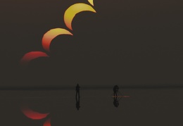 A Partial Solar Eclipse Sequence Reflected
