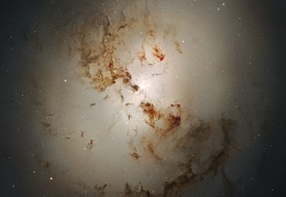 Central NGC 1316: After Galaxies Collide