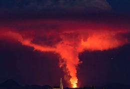 The Fagradalsfjall Volcano from Reykjavik.