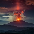 Light Pillar over Volcanic Etna 